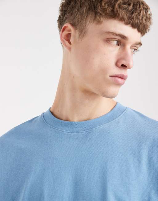 ASOS DESIGN heavyweight oversized t-shirt in blue  , 5 of 5