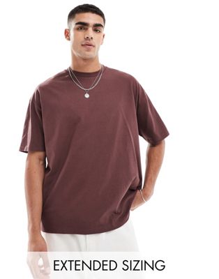 heavyweight oversized t-shirt in brown