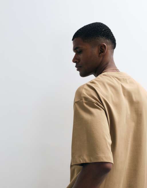 ASOS DESIGN heavyweight oversized t-shirt in brown, 4 of 5