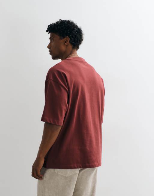 ASOS DESIGN heavyweight oversized t-shirt in brown, 3 of 5