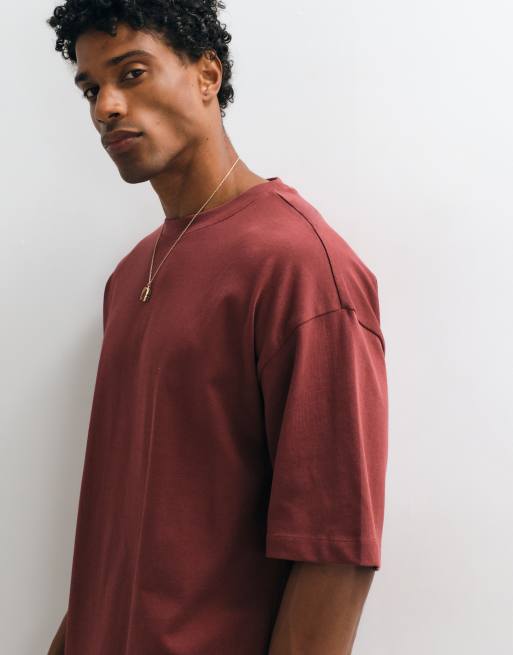 ASOS DESIGN heavyweight oversized t-shirt in brown, 5 of 5