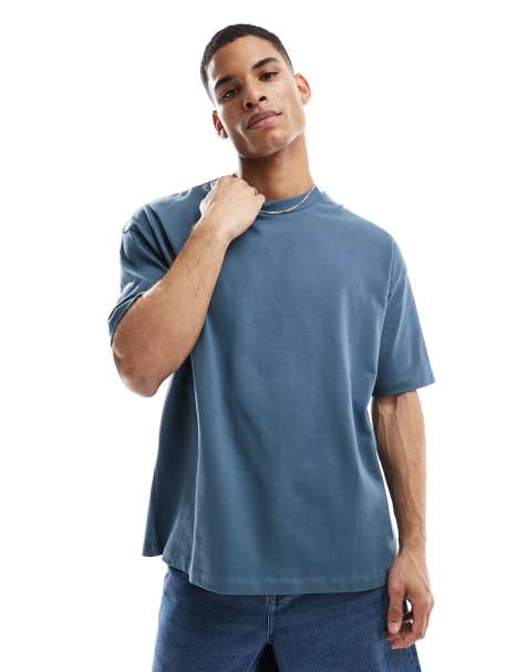 ASOS DESIGN heavyweight oversized t-shirt in charcoal - view 1