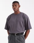 [ASOS DESIGN] ASOS DESIGN heavyweight oversized t-shirt in charcoal-Grey S Asphalt