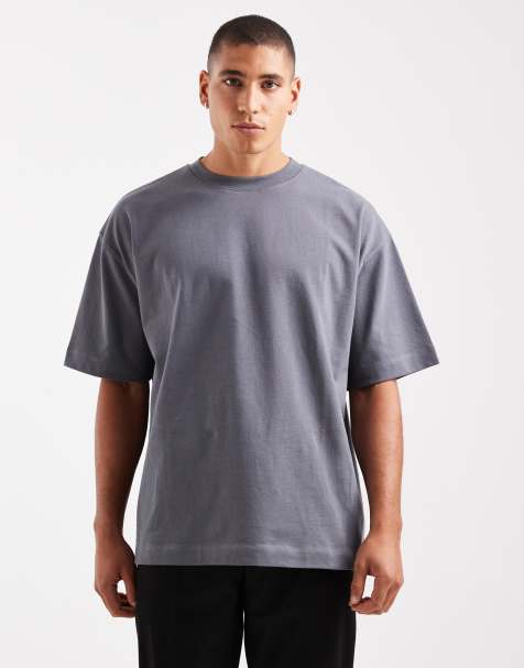 ASOS DESIGN heavyweight oversized t-shirt in charcoal - view 1
