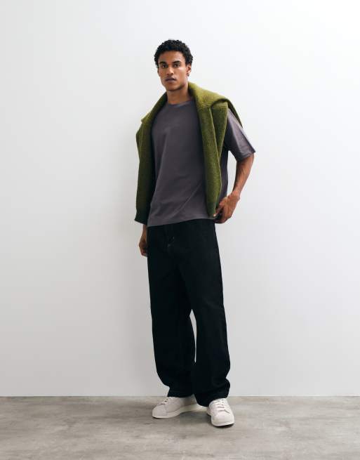 ASOS DESIGN heavyweight oversized t-shirt in charcoal, 2 of 10