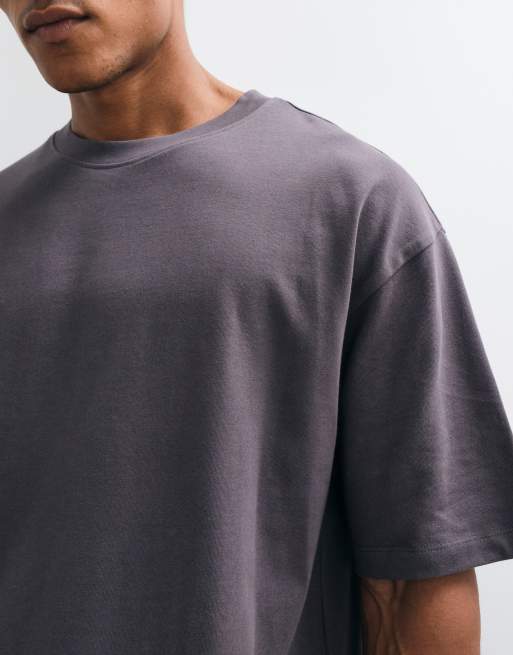 ASOS DESIGN heavyweight oversized t-shirt in charcoal, 3 of 10