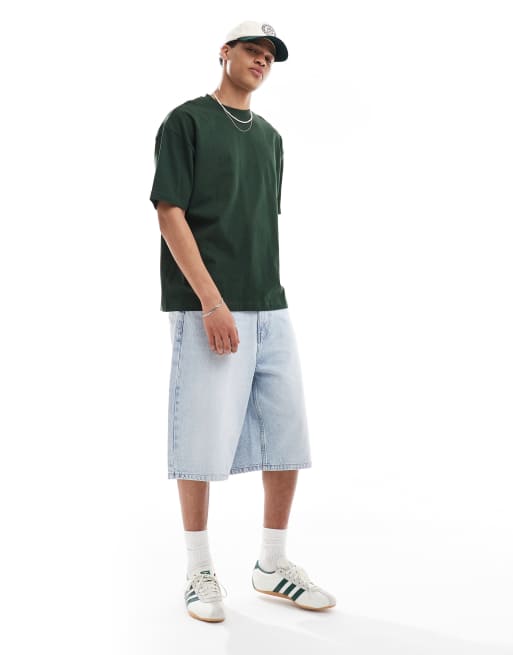 ASOS DESIGN heavyweight oversized t-shirt in dark green , 2 of 4