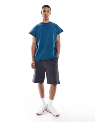 Asos Design Heavyweight Oversized T-shirt In Blue