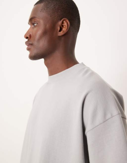 ASOS DESIGN heavyweight oversized t-shirt in gray soft touch, 2 of 5