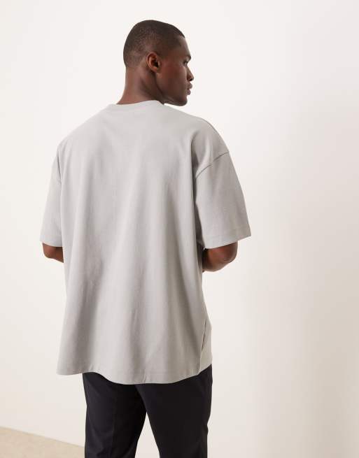 ASOS DESIGN heavyweight oversized t-shirt in gray soft touch, 4 of 5