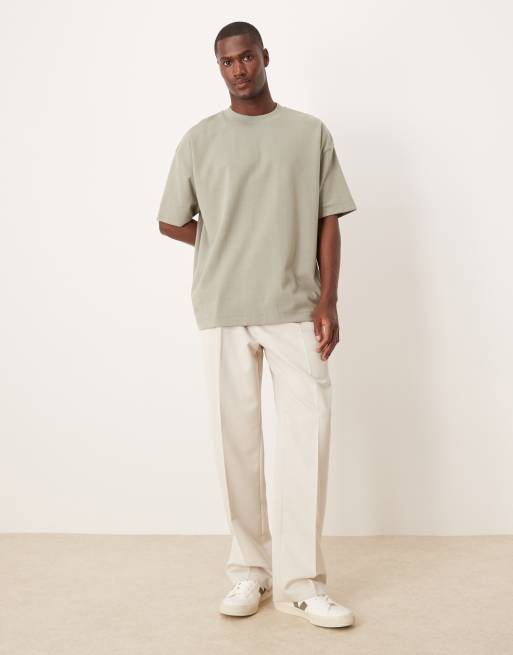 ASOS DESIGN heavyweight oversized t-shirt in green soft touch, 2 of 5