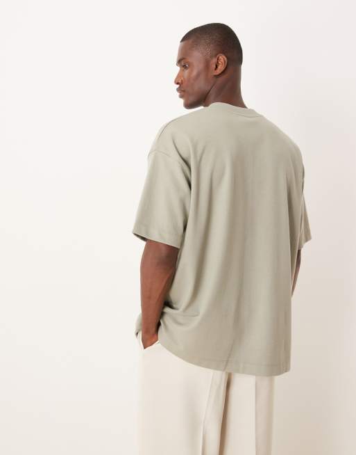 ASOS DESIGN heavyweight oversized t-shirt in green soft touch, 3 of 5