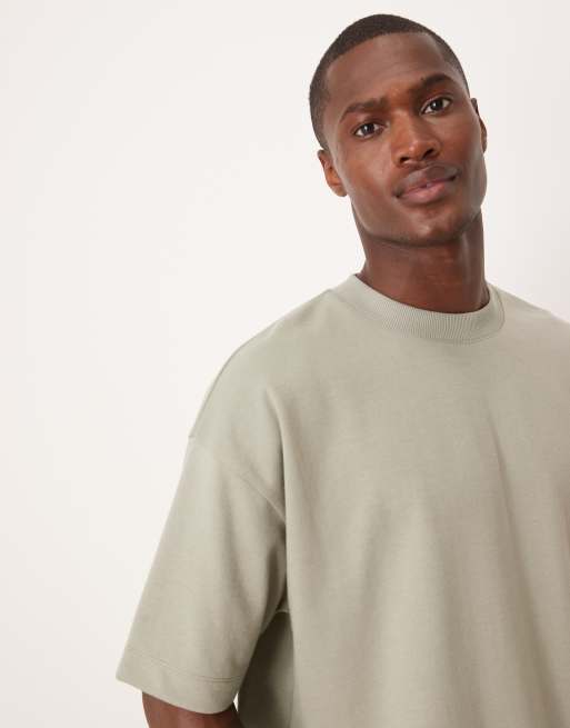 ASOS DESIGN heavyweight oversized t-shirt in green soft touch, 4 of 5