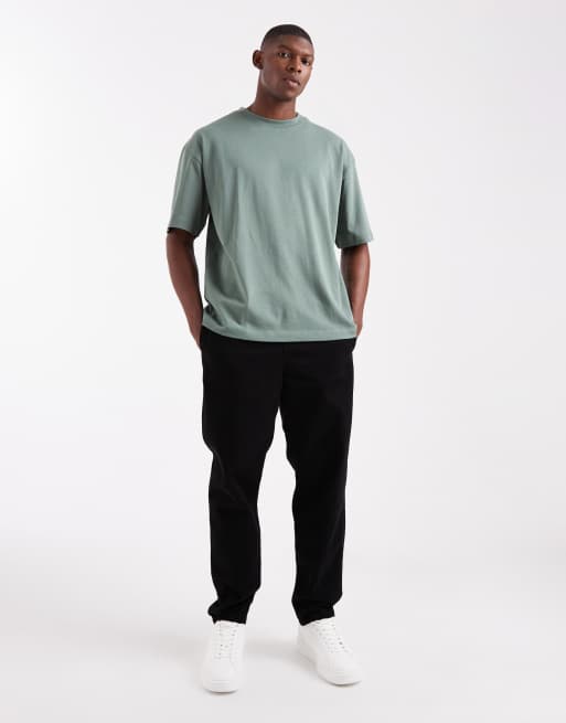 ASOS DESIGN heavyweight oversized t-shirt in green, 2 of 5