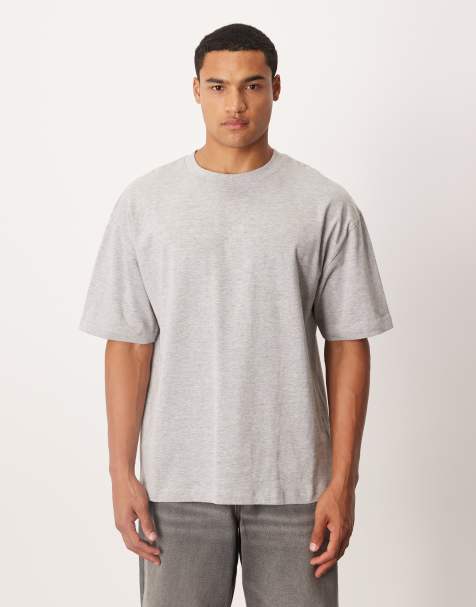 ASOS DESIGN heavyweight oversized t-shirt in grey marl - view 1