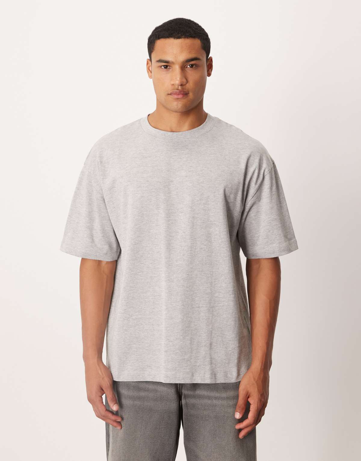ASOS DESIGN heavyweight oversized t-shirt in grey marl