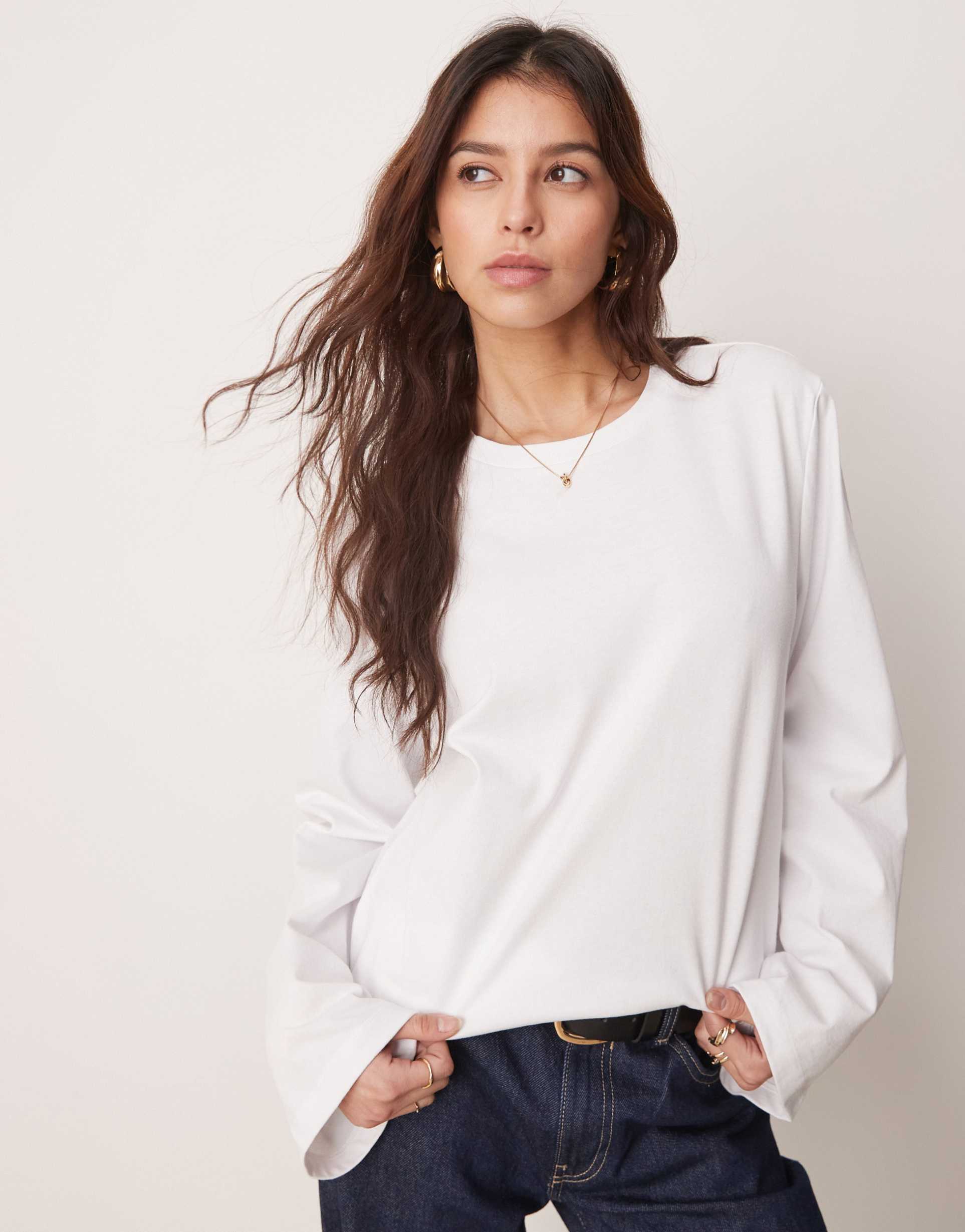 asos design heavyweight oversized t-shirt in ivory