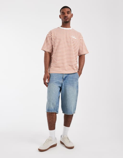 ASOS DESIGN heavyweight oversized t-shirt in orange stripe, 4 of 5