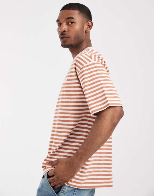 ASOS DESIGN heavyweight oversized t-shirt in orange stripe, 5 of 5