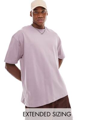 Asos Design Heavyweight Oversized T-shirt In Purple