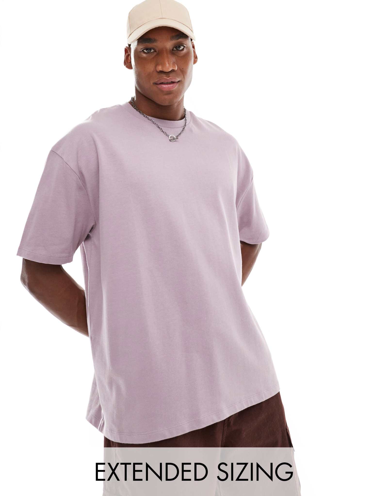 Футболка ASOS DESIGN heavyweight oversize фиолетового цвета  