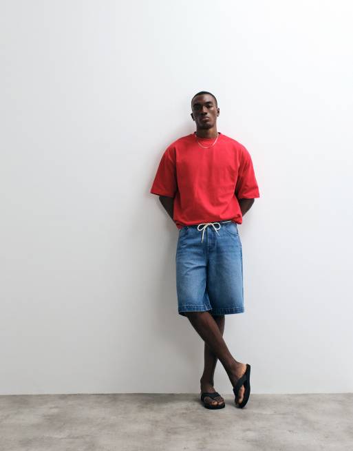 ASOS DESIGN heavyweight oversized t-shirt in red, 2 of 5