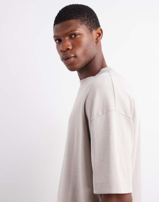 ASOS DESIGN heavyweight oversized t-shirt in stone soft touch, 4 of 5