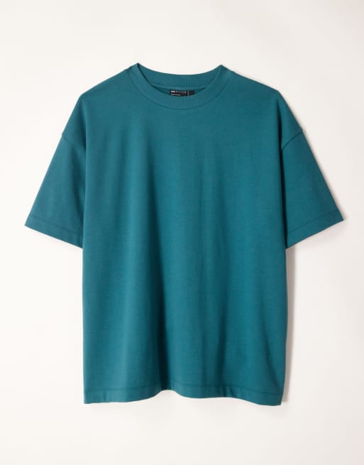 ASOS DESIGN heavyweight oversized t-shirt in turquoise soft touch, 5 of 5