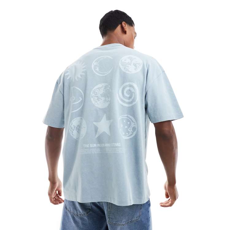 ASOS DESIGN heavyweight oversized t-shirt in washed blue with