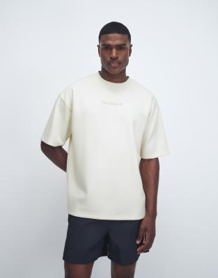 Asos Design Heavyweight Oversized T-shirt With Embroidered Text In Red