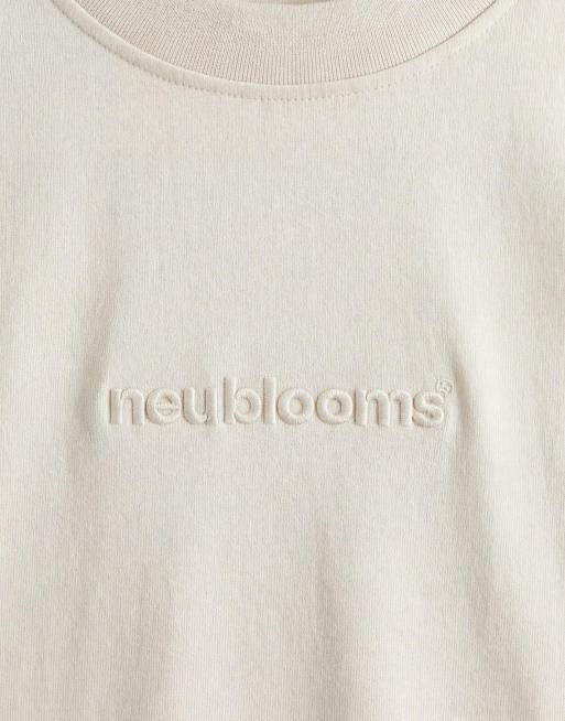 ASOS DESIGN heavyweight oversized t-shirt with embroidered text in off white, 8 of 9