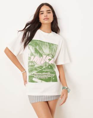Asos Design Heavyweight Oversized T-shirt With Jamaica Location Graphic