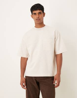 Asos Design Heavyweight Oversized T-shirt With Pocket In Neutral