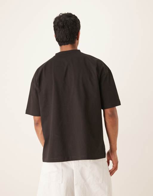 ASOS DESIGN heavyweight oversized t-shirt with script print in black, 2 of 4