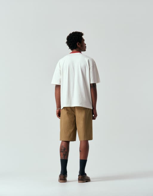 ASOS DESIGN heavyweight oversized T-shirt with text graphic in off white, 3 of 5