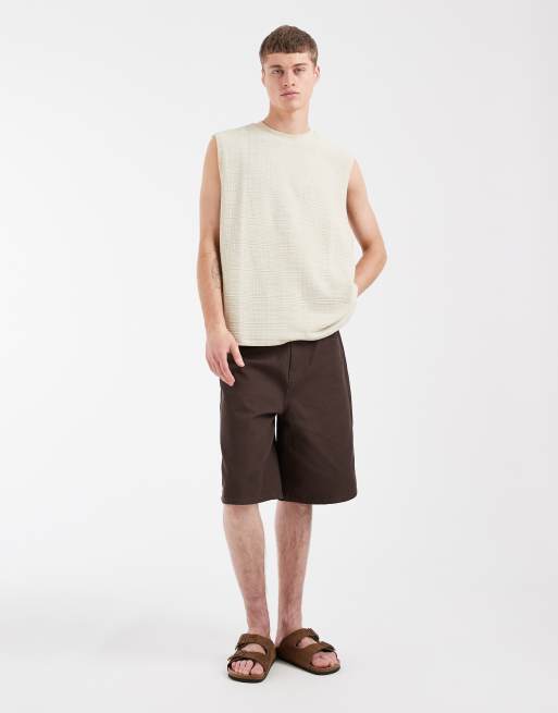 ASOS DESIGN heavyweight oversized tank in beige texture, 2 of 5