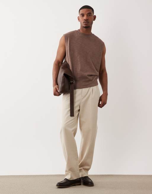 ASOS DESIGN heavyweight oversized tank in brown texture, 2 of 5
