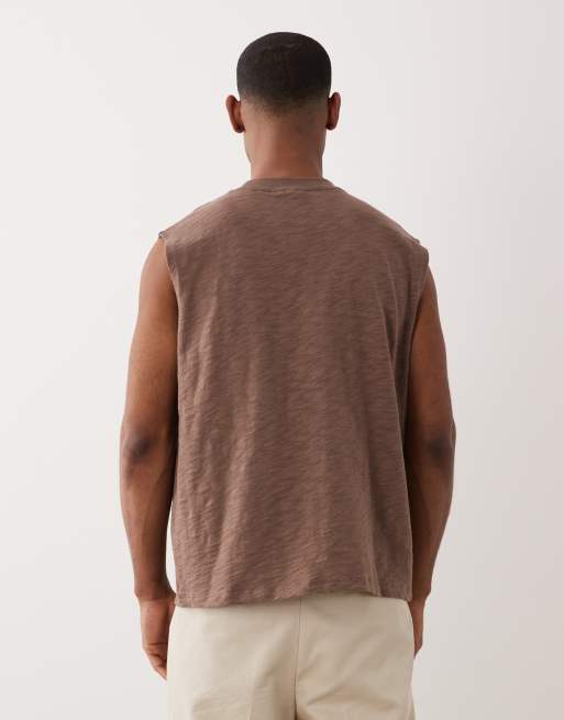 ASOS DESIGN heavyweight oversized tank in brown texture, 5 of 5