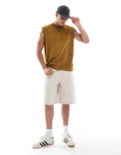 ASOS DESIGN heavyweight oversized tank in brown