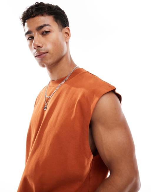 ASOS DESIGN heavyweight oversized tank in rust