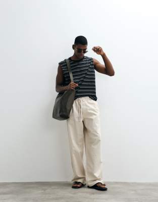 Asos Design Heavyweight Oversized Tank In Black