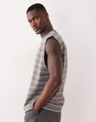 Asos Design Heavyweight Oversized Tank In Multi