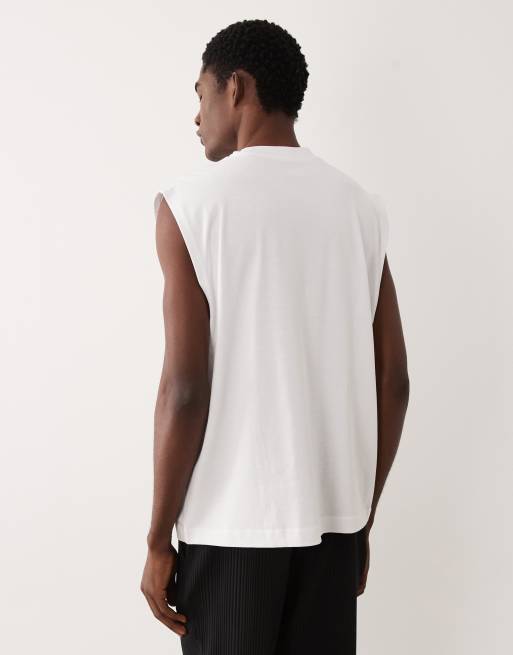 ASOS DESIGN heavyweight oversized tank in white, 2 of 5