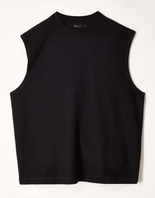 ASOS DESIGN heavyweight oversized tank top in black soft touch, 5 of 5