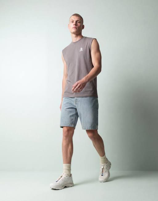 ASOS DESIGN heavyweight oversized tank top with back print in dark grey (Part of a set), 10 of 12