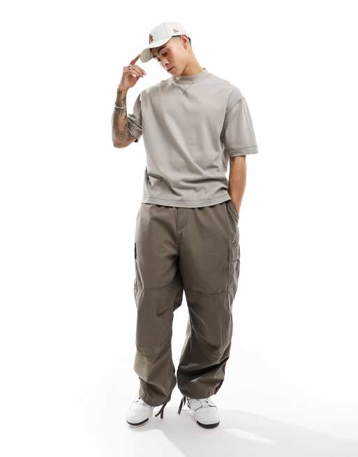 Topman straight leg cargo jogger in brown