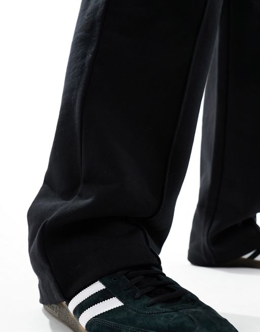 ASOS DESIGN oversized wide leg joggers in black