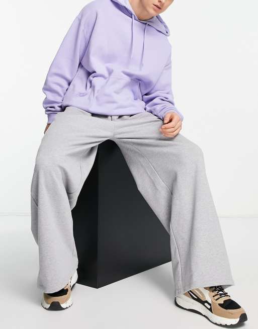 Grey Oversized Drawstring Wide Leg Jogger