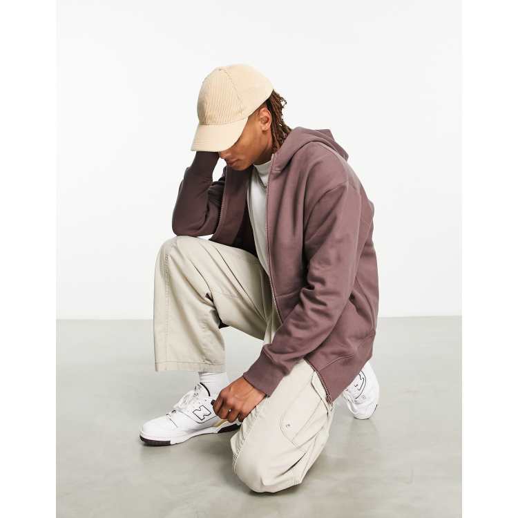 ASOS Design Heavyweight Oversized Hoodie in Tan Brown