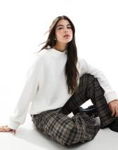 Topshop jersey long sleeve crew neck top in blue stripe